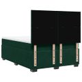 vidaXL Posteľný rám boxsping s matracom tmavozelený 160x200 cm zamat