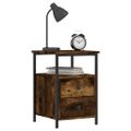 vidaXL Nočné stolíky 2 ks dymový dub 34x35,5x50 cm kompozitné drevo