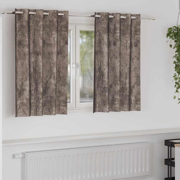 vidaXL Sametové závesy 2 pcs Kapučínová 140 x 140 cm Zamat