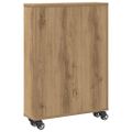 vidaXL Úzky úložný vozík dub artisan 48x13x68 cm kompozitné drevo