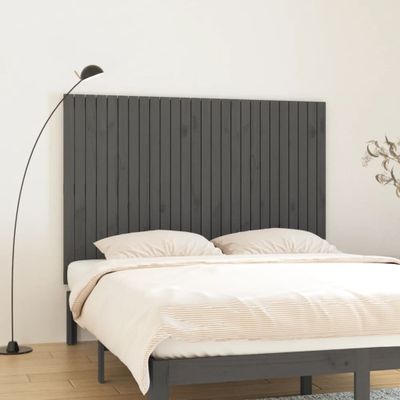 vidaXL Nástenné čelo postele sivé 166x3x110 cm masívna borovica