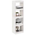 vidaXL Knižnica/deliaca stena biela 40x30x135,5 cm masívna borovica