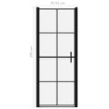 vidaXL Sprchové dvere čierne 81x195 cm tvrdené sklo