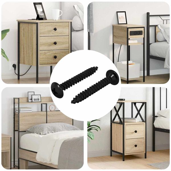 vidaXL Závitový klinc 2 pcs Čierna M4 x 28 mm Oceľ