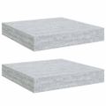 vidaXL Plávajúce nástenné police 2 ks betónovo-sivé 23x23,5x3,8 cm MDF