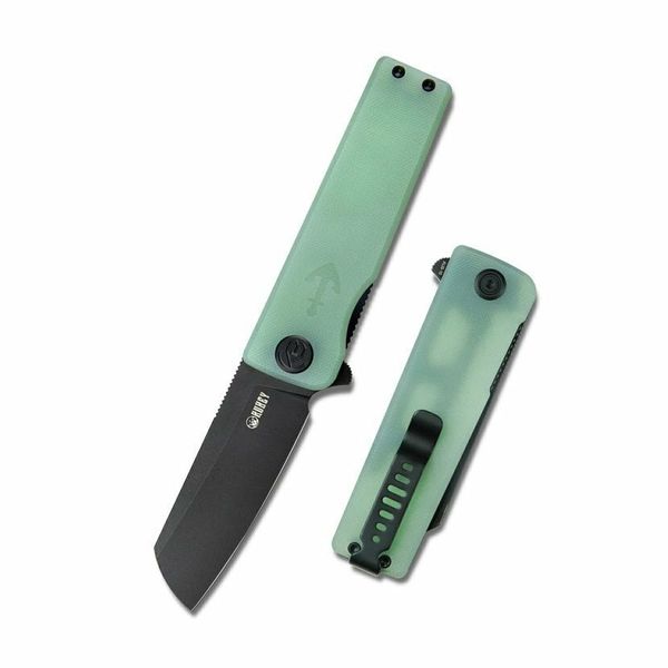Kubey KU317D Sailor vreckový nôž 7,9 cm, Blackwash, zelená Jade, G10, spona