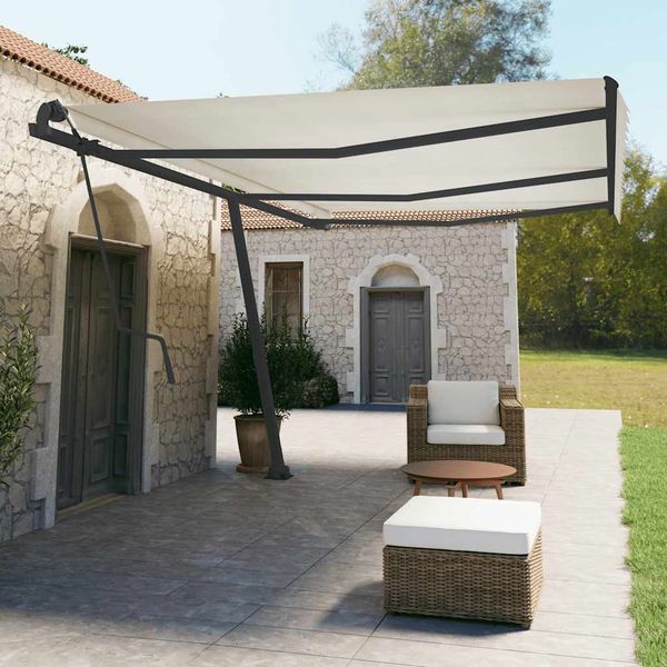 vidaXL Súprava markízových stĺpikov antracitová 600x245 cm železo