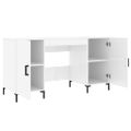 vidaXL Stôl lesklý biely 140x50x75 cm spracované drevo