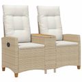 vidaXL Hojdačka s tabletou 2 -Seater 126 x 65 x 112 cm polyratan
