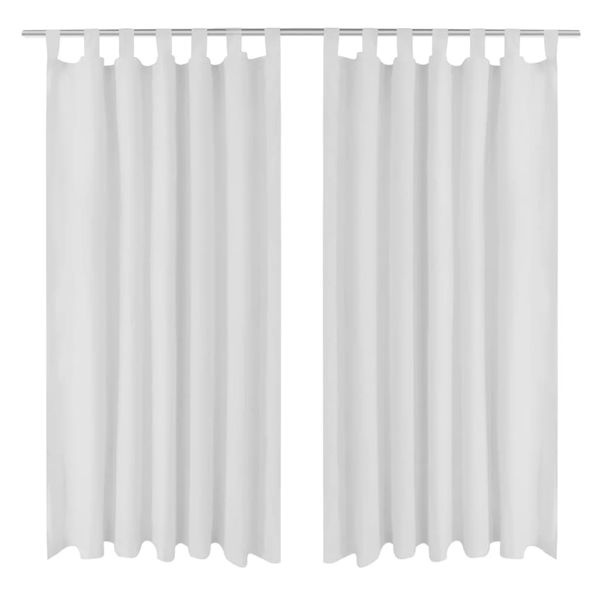Biele saténové závesy s pútkami 140 x 175 cm 2 ks