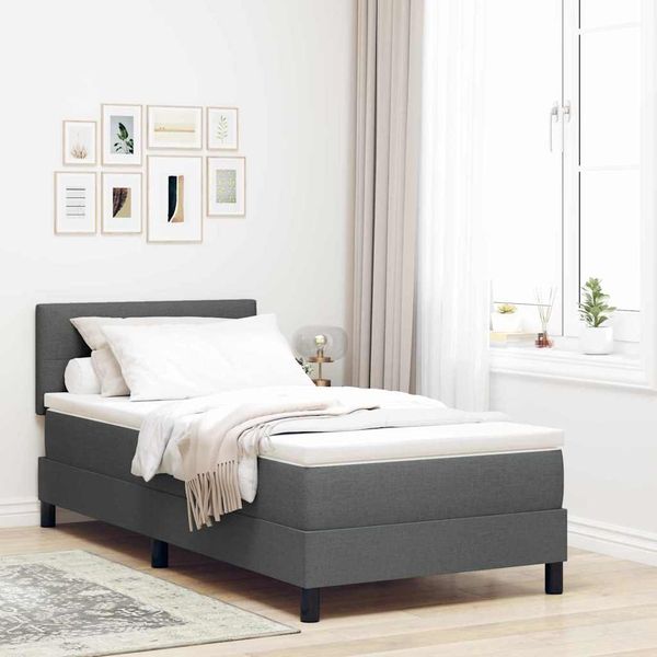 vidaXL Posteľ s pružinovým rámom Tmavo šedá 80 x 200 cm látka
