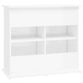 vidaXL Stojan na akvárium vysoký lesk biely 81x36x73 cm kompoz. drevo