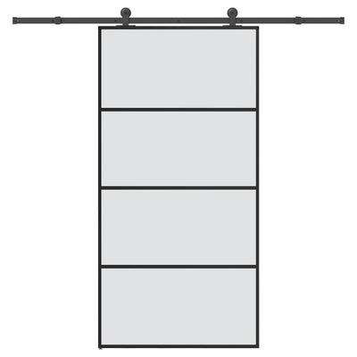 vidaXL Posuvné dvere s kovaním ESG sklo a hliník 102,5x205 cm