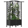 vidaXL Vyvýšený záhon s mriežkou a strechou Čierna 122 x 40 x 144 cm