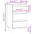 vidaXL Komoda biela 40x35x70 cm kompozitné drevo