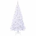 vidaXL Umelý vianočný stromček s 300 LED-i Biela 240 cm PVC a oceľ