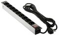Predlžovací prívod do Racku (19" RACK, 1U, AC 230V, vypínač, 9 zásuviek, kábel 5m)
