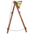 vidaXL Stojanová lampa mosadzná masívne mangovníkové drevo E27