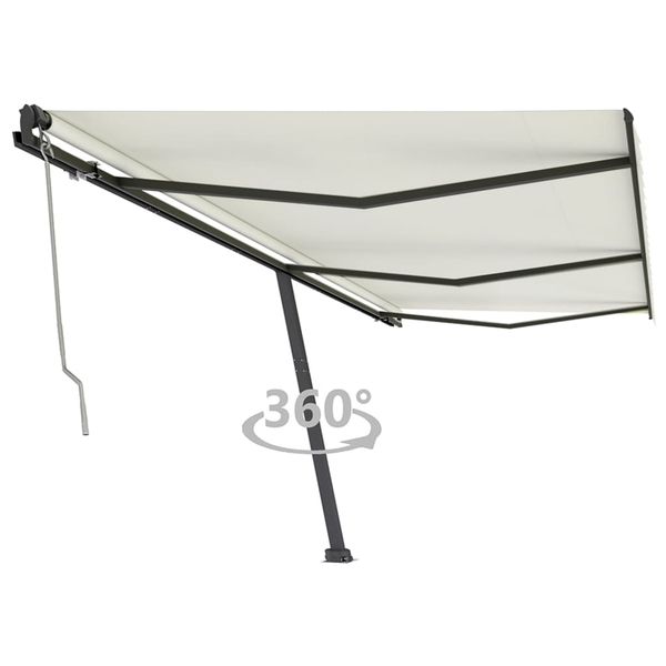 vidaXL Samostatne stojaca automatická markíza 600x350 cm krémová