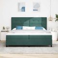 vidaXL Posteľ s pružinovým rámom Tmavozelená 200 x 200 cm Zamat