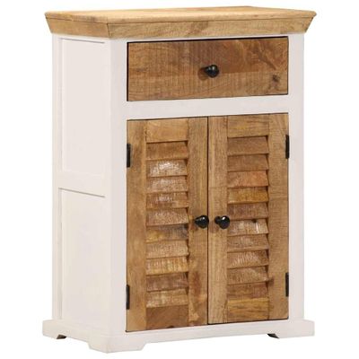 vidaXL Komoda bielo-hnedá 55x30x73 cm masívne surové mango