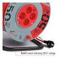 Predlžovací kábel EMOS P194504 na bubne 50m / 4 zás. / s vypínačom / červený / PVC / 230V / 1,5 mm2