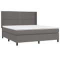 vidaXL Boxspring posteľ s matracom a LED sivá 180x200 cm umelá koža