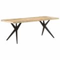 vidaXL Jedálenský stôl 200x90x76 cm surový mangovníkový masív