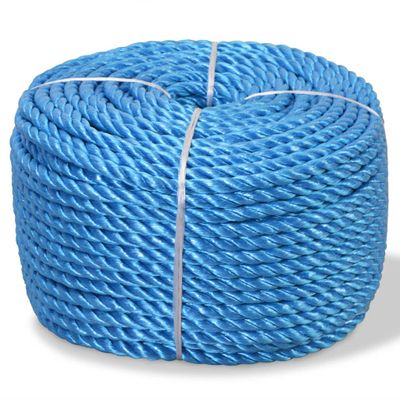 vidaXL Pletené lano polypropylénové 14 mm 250 m modré