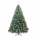 vidaXL Umelý vianočný stromček s 300 LED-i Zelená 210 cm PE a PVC