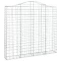 vidaXL Oblúkové gabiónové koše 4ks 200x30x180/200cm pozinkované železo