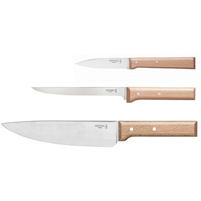 OPINEL 001838Trio Parallele súprava kuchynských nožov 3ks, bukové drevo