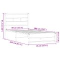 vidaXL Kovový posteľný rám bez matraca hnedý dub 90x200 cm