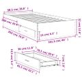 vidaXL Posteľný rám so zásuvkami betónovosivý 100x200cm kompozit.drevo