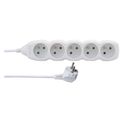 Prodlužovací kabel EMOS P0511 / 1,5 m / 5 zásuvek / biely / PVC / 1 mm2