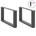 vidaXL Nohy konferenčného stolíka v tvare U, 2 ks, antracitové, 70 x (30-31) cm, oceľ