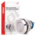 Momentové tlačidlo ploché okrúhle oceľové 19 mm 5 A 12/230 V AMiO-04436