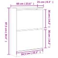 vidaXL Botník dymový dub 60x21x87,5 cm kompozitné drevo