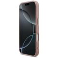Guess Fixed Glitter Big 4G Kovový rám puzdro pre iPhone 17 Pro ružová