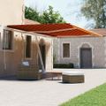 vidaXL Samostatne stojaca automatická markíza 500x300cm oranžovo-hnedá