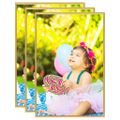 vidaXL Fotorámiky na stenu alebo stôl 3 ks zlaté 28x35 cm MDF