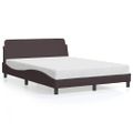 vidaXL Rám postele Dover tmavohnedá 140x190 cm látka