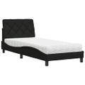 vidaXL Posteľ s matracom čierna 90x200 cm látka
