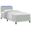 vidaXL LED box s pružinami Svetlosivá 100 x 200 cm Zamat