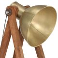 vidaXL Stojanová lampa mosadzná masívne mangovníkové drevo E27