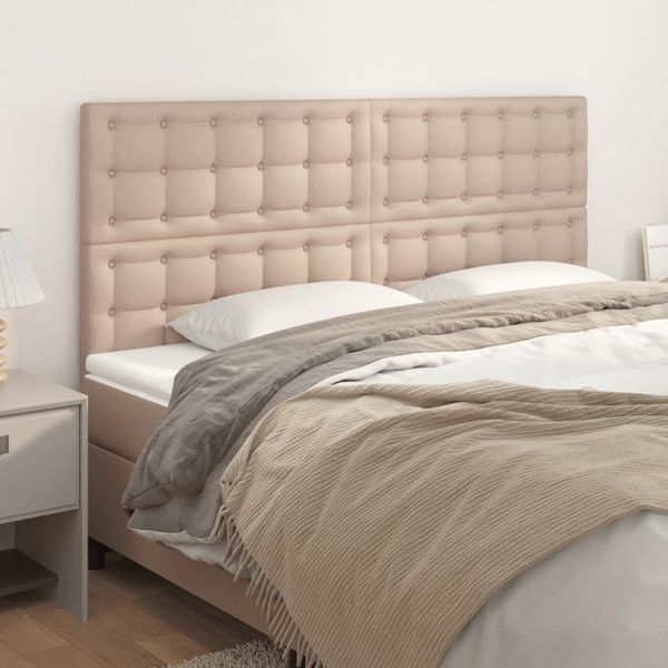 vidaXL Čelo postele Cappuccino 200x5x118/128 cm umelá koža