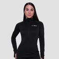 Dámska bežecká mikina 1/2 Zip Pulse Black - GymBeam, veľkosť M, veľkosť oblečenia M
