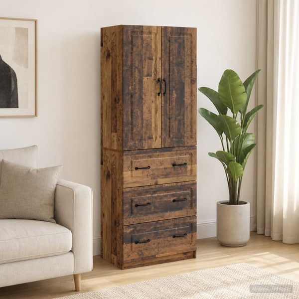 vidaXL Sada skríň 2 ks 66 x 34,5 x 87 cm Kompozitné drevo Staré drevo