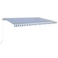 vidaXL Ručne zaťahovacia markíza 500x350 cm modro-biela