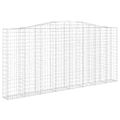 vidaXL Oblúkové gabiónové koše 9ks 400x30x180/200cm pozinkované železo